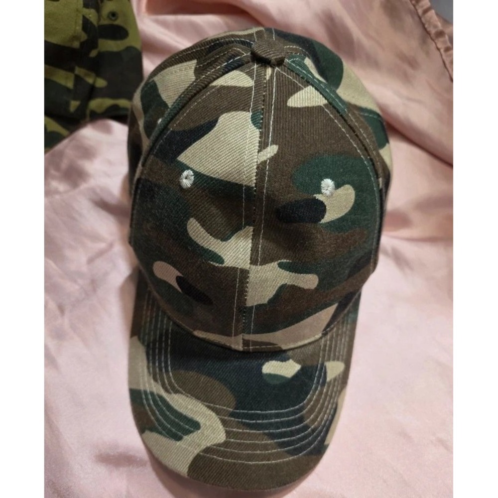 Unbranded Mens Camo Baseball Cap Woodland Camouflage Adjustable Strapback Hat